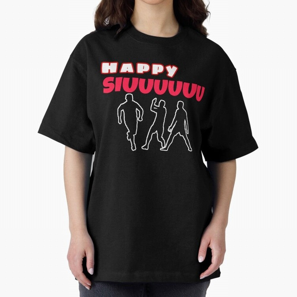 Happy siuuu CR7 goal Oversized T-Shirt Join Supporters Worldwide for FIFA World Cup 2026 Spirit, Celebrating Argentina, Cristiano Ronaldo, Haaland and CR7, Vintage Soccer Flavor, Modern Football Stars, National Flags and Final Night Emotion; Ideal