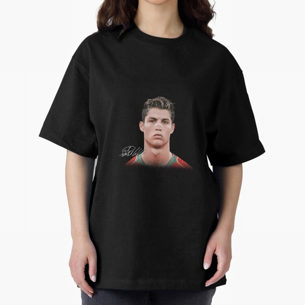 Cristiano Ronaldo Big Face Young Ronaldo Oversized T-Shirt Show Support during FIFA World Cup 2026 Driven by Mbappe, England and Germany Energy, Game Day Rituals, Football Legends, Country Pride and the Road to the Final; Made for Die Hard
