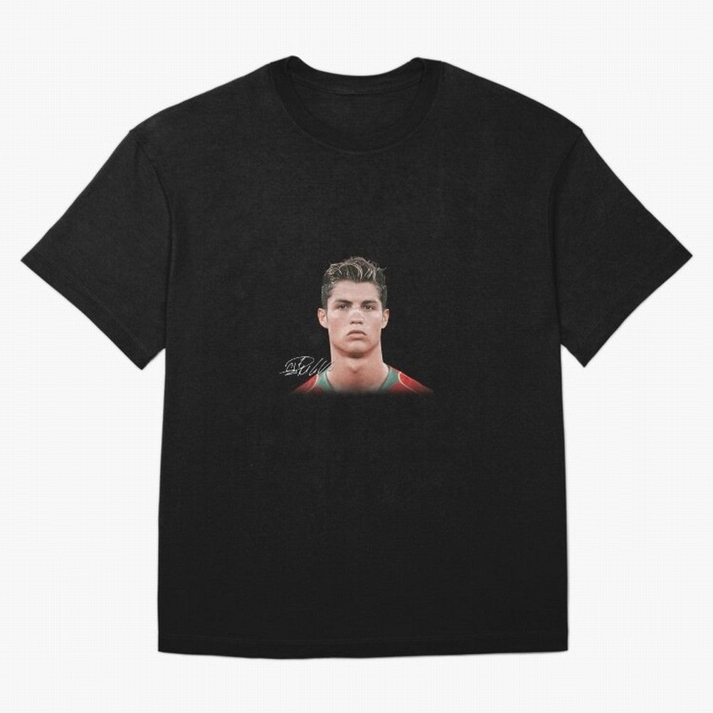 Cristiano Ronaldo Big Face Young Ronaldo Oversized T-Shirt Show Support during FIFA World Cup 2026 Driven by Mbappe, England and Germany Energy, Game Day Rituals, Football Legends, Country Pride and the Road to the Final; Made for Die Hard