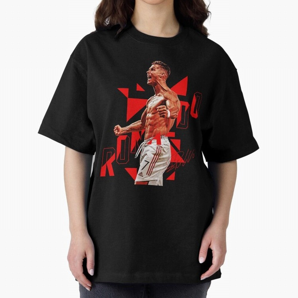 Cristiano Ronaldo Oversized T-Shirt Stand with the FIFA World Cup 2026 Journey through Messi and Cristiano Ronaldo Highlights, Argentina and Brazil Pride, Fan Favorite Moments, National Team Passion, Big Match Drama and Soccer History; Great for