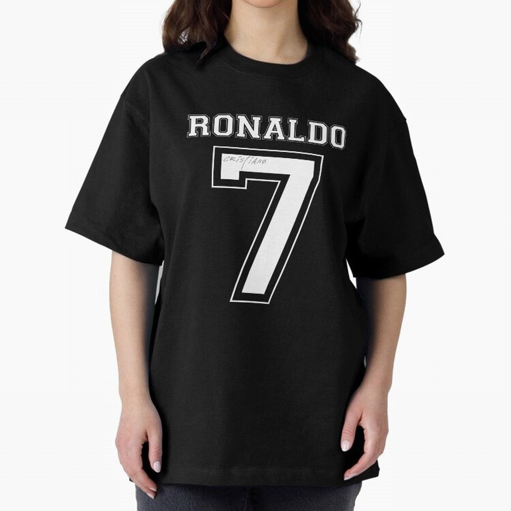 Cristiano Ronaldo Oversized T-Shirt Honor Football Greatness during FIFA World Cup 2026 Group Stage for Fans of Messi, CR7 and Mbappe and Portugal, Bringing Vintage Soccer Flavor, Modern Football Stars, National Flags and Final Night Emotion;