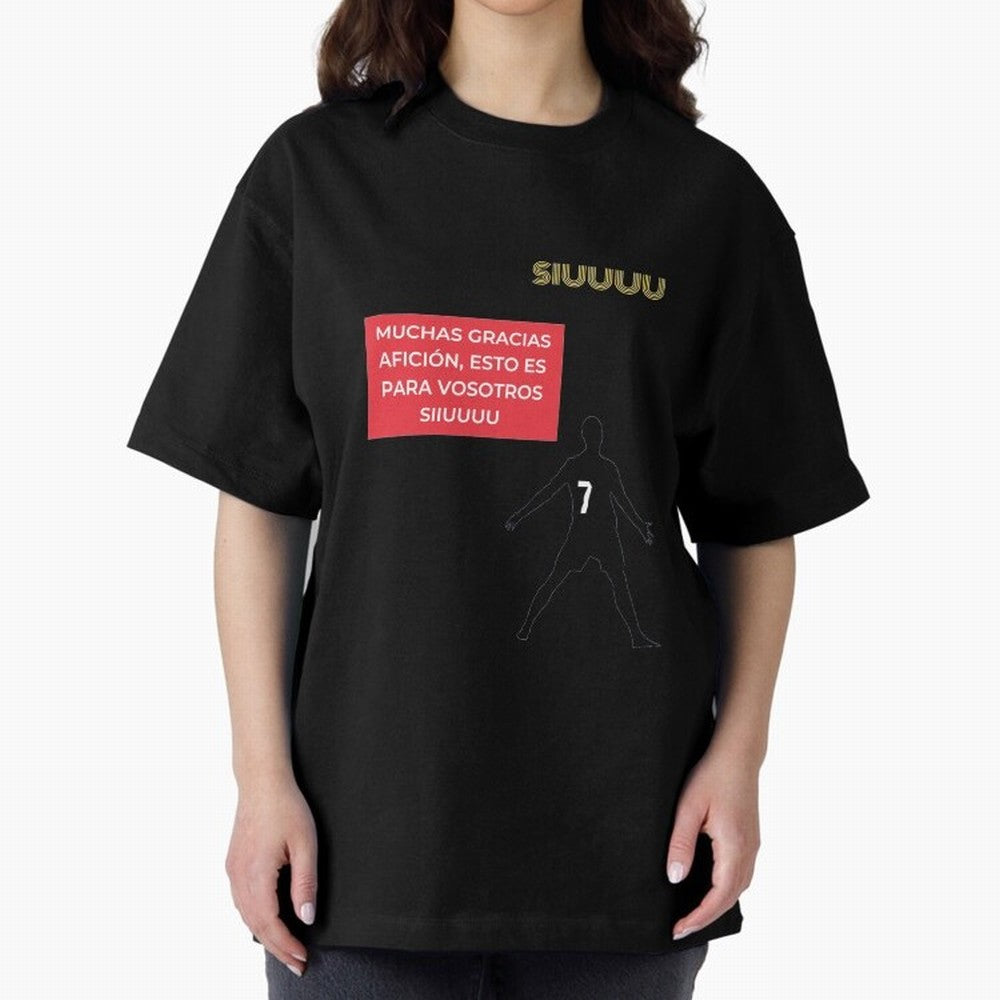SIUUU CR7 Oversized T-Shirt Represent FIFA World Cup 2026 USA Canada Mexico for Fans of Haaland and Argentina, Bringing Fan Favorite Moments, National Team Passion, Big Match Drama and Soccer History; Great for Supporters Who Love Legendary