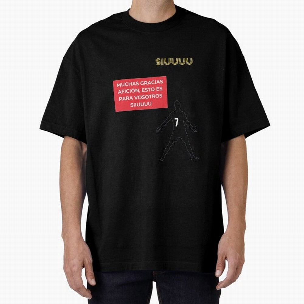SIUUU CR7 Oversized T-Shirt Represent FIFA World Cup 2026 USA Canada Mexico for Fans of Haaland and Argentina, Bringing Fan Favorite Moments, National Team Passion, Big Match Drama and Soccer History; Great for Supporters Who Love Legendary