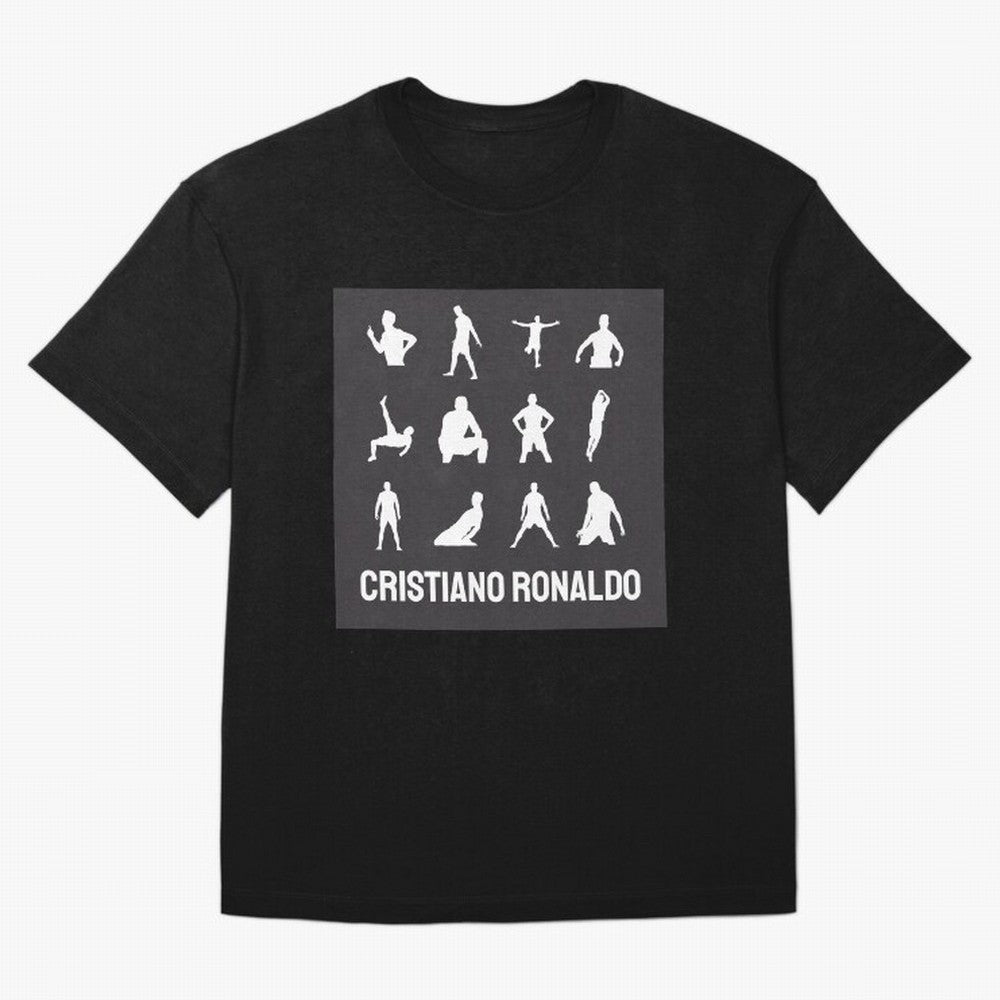 Cristiano Ronaldo Minimalism Silhouette Oversized T-Shirt Treasure Global Football Passion for FIFA World Cup 2026 Group Stage, Celebrating Mbappe and Neymar, England, France and Netherlands, Championship Spirit, Famous Goals, Roaring Crowds and