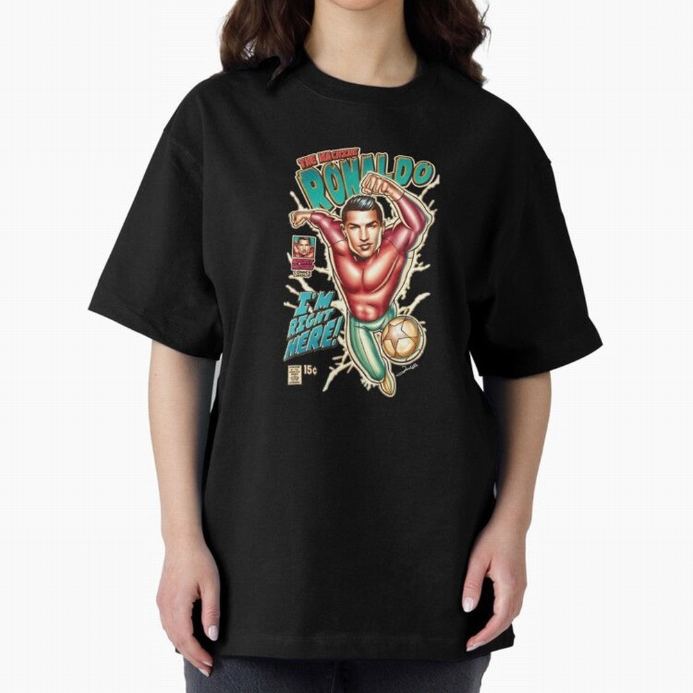 The Machine Ronaldo Oversized T-Shirt Showcase FIFA World Cup 2026 Group Stage for Fans of CR7 and France and Portugal, Bringing Retro Football Energy, Iconic Rivalries, Trophy Chase Drama and Stadium Atmosphere; Built for Supporters Chasing Trophy