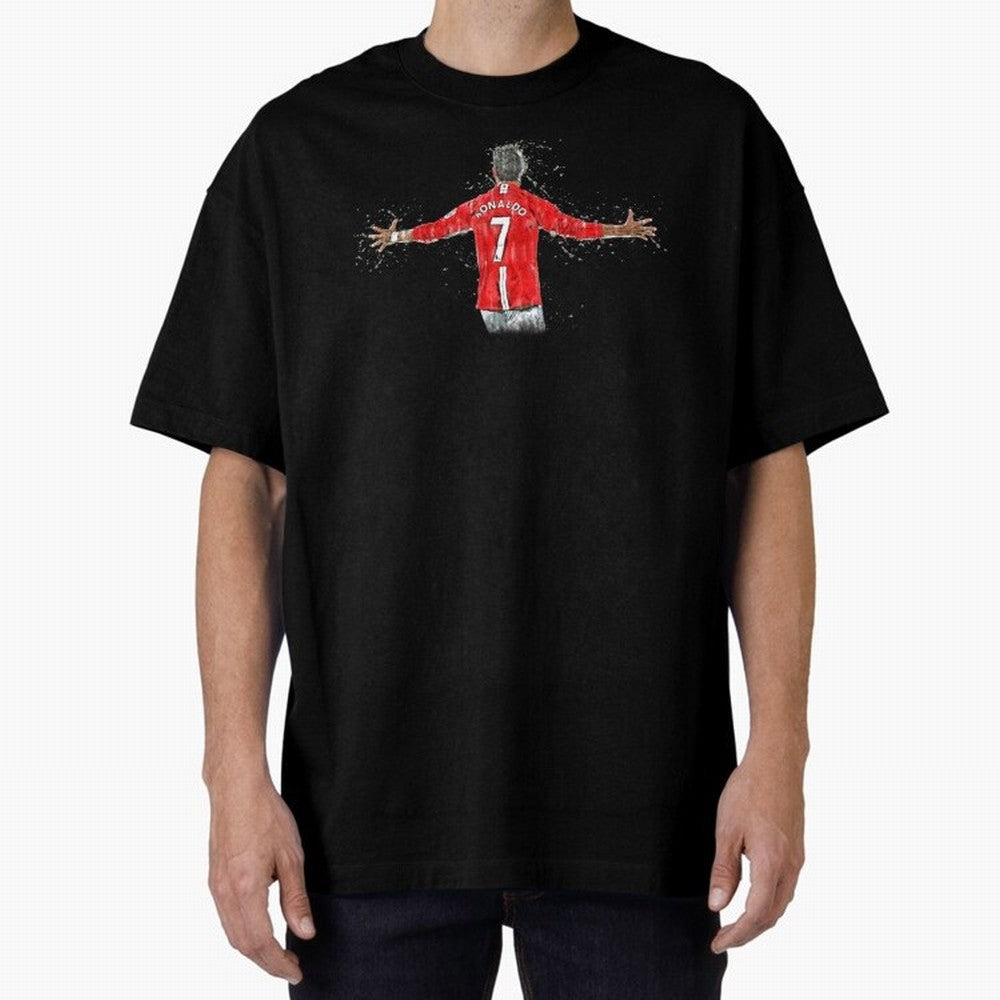 Cristiano Ronaldo in watercolor Oversized T-Shirt Support Your Favorite Stars during FIFA World Cup 2026 Group Stage for Fans of Messi and Portugal, Bringing Football History, Final Match Energy, Crowd Noise and Once in a Lifetime Moments; Ideal