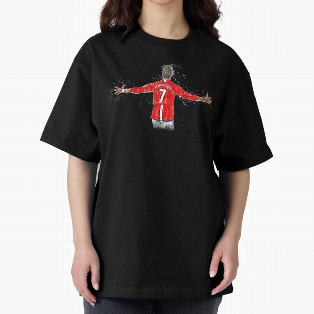 Cristiano Ronaldo in watercolor Oversized T-Shirt Support Your Favorite Stars during FIFA World Cup 2026 Group Stage for Fans of Messi and Portugal, Bringing Football History, Final Match Energy, Crowd Noise and Once in a Lifetime Moments; Ideal