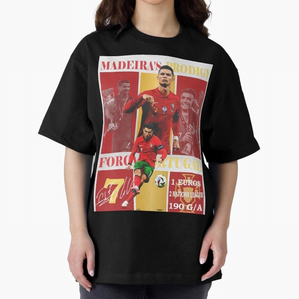 Cristiano Ronaldo Portugal Poster - Madeira's Prodigy CR7 Fan Art Print Oversized T-Shirt Make Memories around Match Day Hype around FIFA World Cup 2026 USA Canada Mexico, Neymar, Haaland and Cristiano Ronaldo, Spain and Netherlands, Football