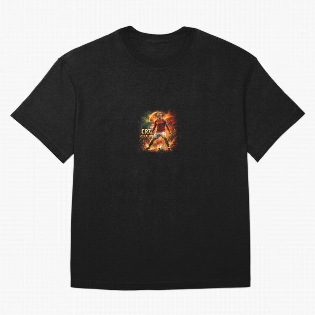 Cristiano Ronaldo Football Legend Artwork Oversized T-Shirt Feel the Heartbeat of Match Day Hype around FIFA World Cup 2026, Messi, CR7 and Mbappe, England and Germany, Vintage Soccer Flavor, Modern Football Stars, National Flags and Final Night