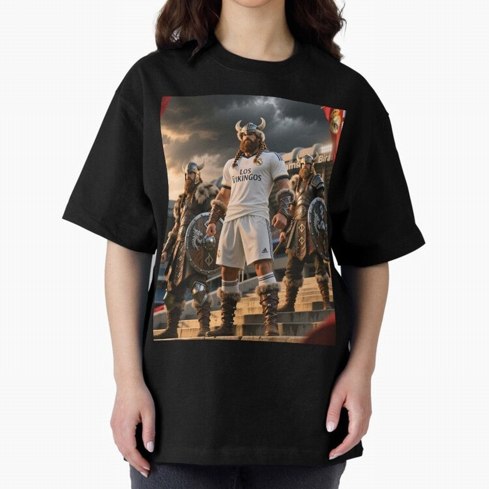 Los Vikingos del Bernab¨¦u Oversized T-Shirt Fuel Your Fan Pride for FIFA World Cup 2026 USA Canada Mexico Spirit, Highlighting Portugal, Spain and Germany, Messi, Neymar and Mbappe, Global Supporter Spirit, Legendary Goals, National Colors and