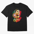 CR7 Art Print Oversized T-Shirt Celebrate Fan Favorites in Global Football Passion for FIFA World Cup 2026, Driven by Mbappe and Neymar, Argentina and Brazil, Retro Football Energy, Iconic Rivalries, Trophy Chase Drama and Stadium Atmosphere;