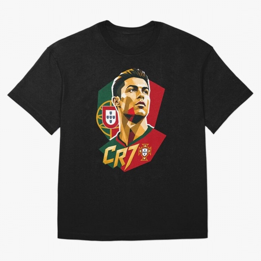 CR7 Art Print Oversized T-Shirt Celebrate Fan Favorites in Global Football Passion for FIFA World Cup 2026, Driven by Mbappe and Neymar, Argentina and Brazil, Retro Football Energy, Iconic Rivalries, Trophy Chase Drama and Stadium Atmosphere;
