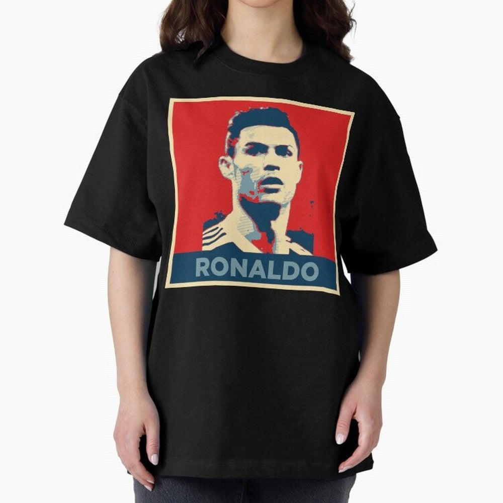 Cristiano Ronaldo Obama Style Oversized T-Shirt Relive Legendary Nights from FIFA World Cup 2026 Group Stage Connected to Messi and Cristiano Ronaldo, Netherlands Energy, Vintage Soccer Flavor, Modern Football Stars, National Flags and Final Night