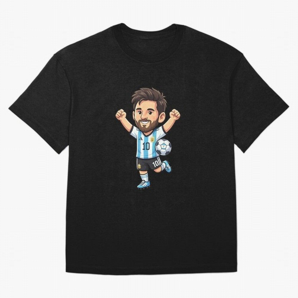 Cute Football Champion Cartoon Design Oversized T-Shirt Embrace FIFA World Cup 2026 Group Stage for Fans of Cristiano Ronaldo, Haaland and CR7 and Germany, Bringing Vintage Soccer Flavor, Modern Football Stars, National Flags and Final Night