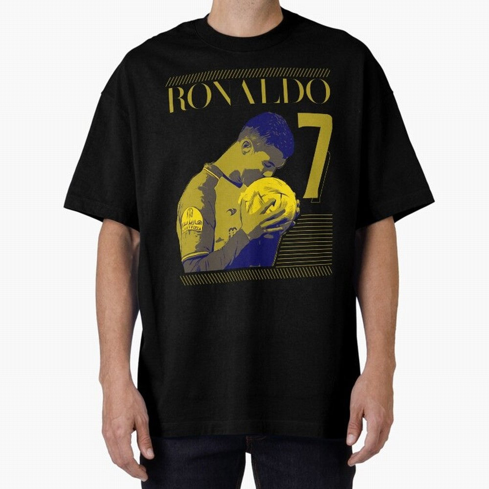 Cristiano Ronaldo Its Yellow Oversized T-Shirt Bring Champion Energy into the FIFA World Cup 2026 Journey through Messi Highlights, England and Germany Pride, Retro Football Energy, Iconic Rivalries, Trophy Chase Drama and Stadium Atmosphere; Ideal