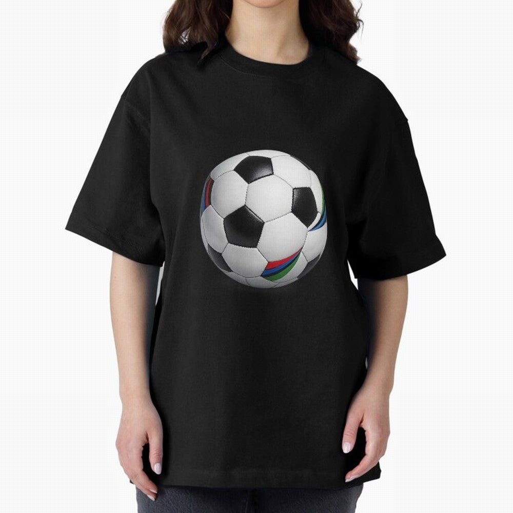 Kick Power Football Design | Classic Soccer Ball Sports Artwork Oversized T-Shirt Show Up for the Glory of FIFA World Cup 2026 Group Stage for Fans of Neymar, Haaland and Cristiano Ronaldo and Brazil, Portugal and Argentina, Bringing Stadium