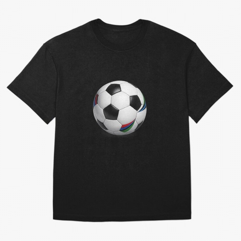 Kick Power Football Design | Classic Soccer Ball Sports Artwork Oversized T-Shirt Show Up for the Glory of FIFA World Cup 2026 Group Stage for Fans of Neymar, Haaland and Cristiano Ronaldo and Brazil, Portugal and Argentina, Bringing Stadium