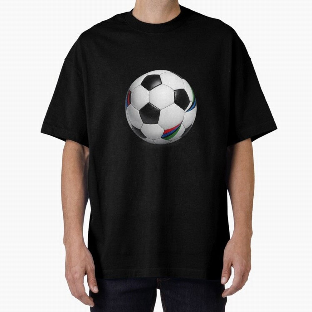Kick Power Football Design | Classic Soccer Ball Sports Artwork Oversized T-Shirt Show Up for the Glory of FIFA World Cup 2026 Group Stage for Fans of Neymar, Haaland and Cristiano Ronaldo and Brazil, Portugal and Argentina, Bringing Stadium