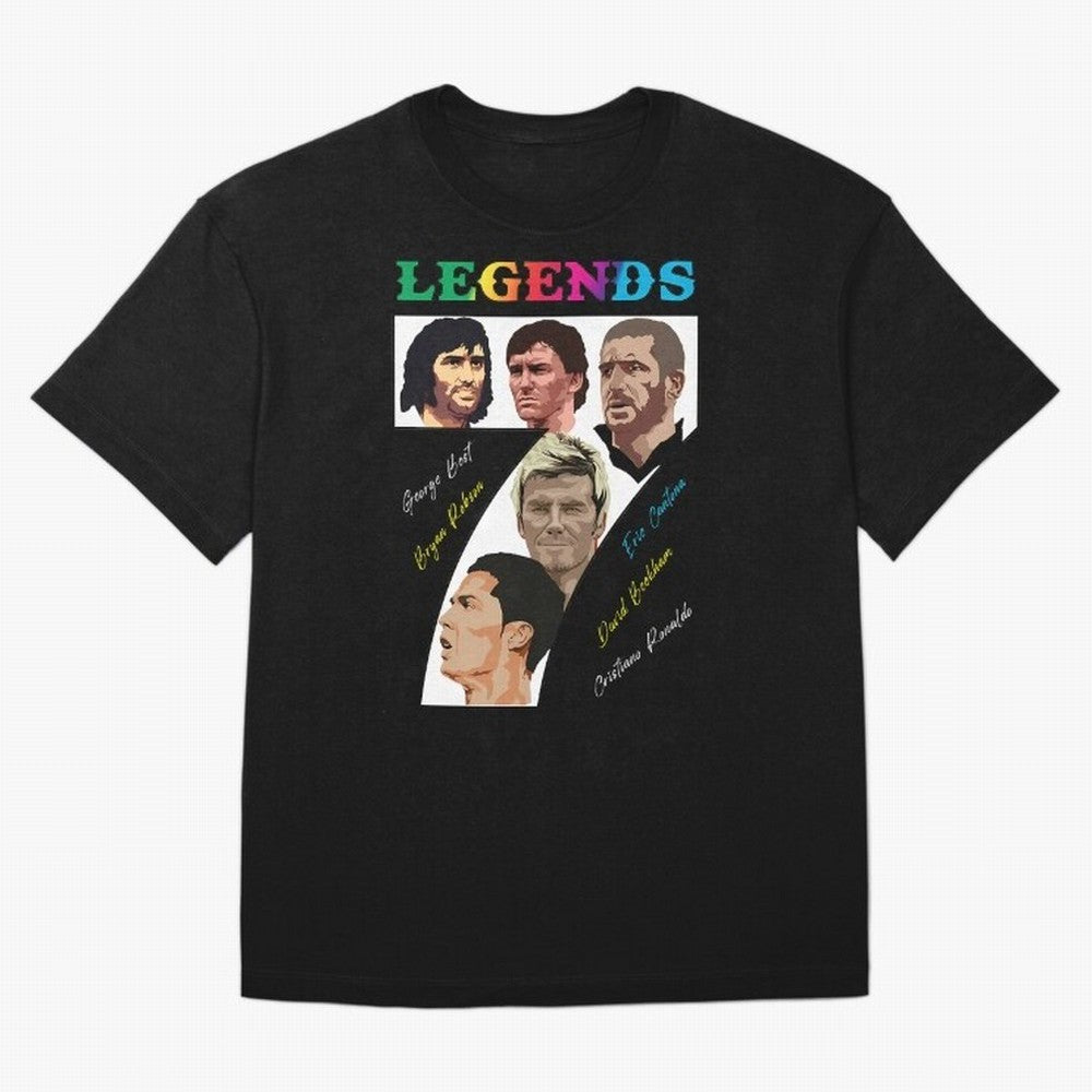 LEGENDS OF FOOTBALL Oversized T-Shirt Show Your Love for FIFA World Cup 2026 Group Stage Driven by Cristiano Ronaldo, Haaland and CR7, England Energy, Vintage Soccer Flavor, Modern Football Stars, National Flags and Final Night Emotion; Great for