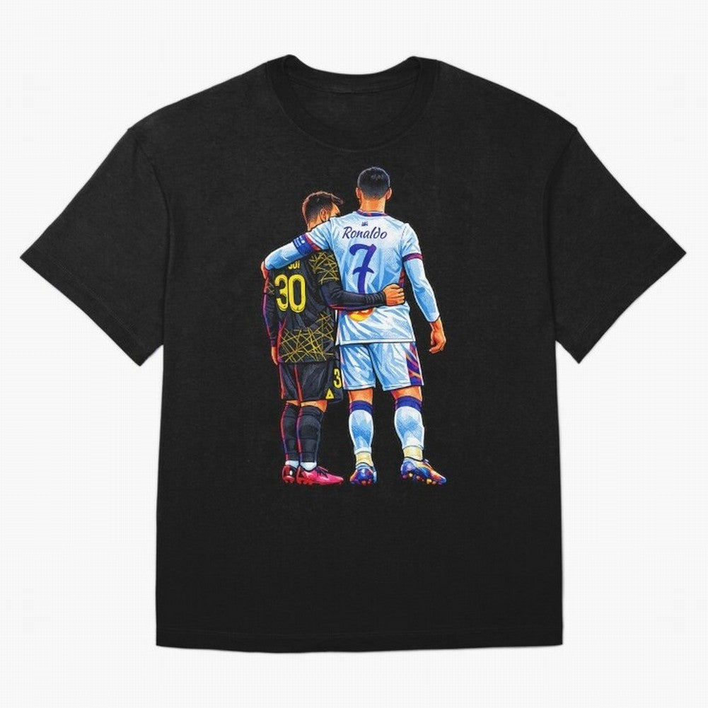 2 GOATS Oversized T-Shirt Bring International Match Energy to FIFA World Cup 2026 Group Stage for Fans of Neymar and Netherlands, Bringing Championship Spirit, Famous Goals, Roaring Crowds and International Football Unity; Great for Watch Parties,