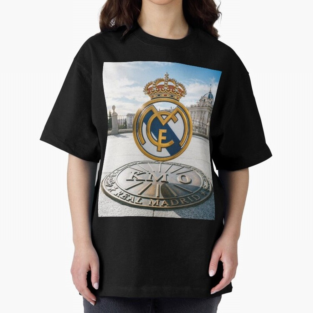 Madrid Futbol km0 Oversized T-Shirt Represent the Passion of FIFA World Cup 2026 Group Stage for Fans of Messi and Cristiano Ronaldo and Argentina and Brazil, Bringing Worldwide Fan Energy, Dramatic Goals, Stadium Lights and Championship