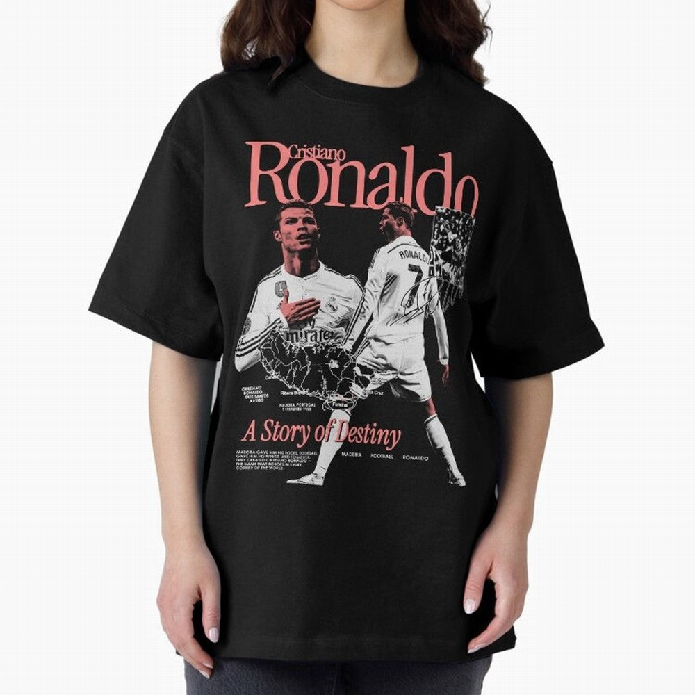 CR7 Cristiano Oversized T-Shirt Celebrate Every Goal in Match Day Hype around FIFA World Cup 2026 USA Canada Mexico, Neymar, Haaland and Cristiano Ronaldo, Argentina, Global Supporter Spirit, Legendary Goals, National Colors and Tournament