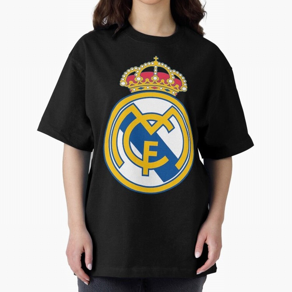 The Madrid Cf Logo Oversized T-Shirt Bring Match Day Fire to Match Day Hype around FIFA World Cup 2026 USA Canada Mexico, CR7 and Messi, Spain, Global Supporter Spirit, Legendary Goals, National Colors and Tournament Celebration; Made for