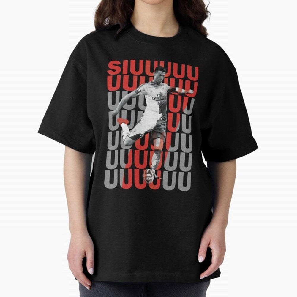 Siuuuuuu Cristiano Ronaldo Oversized T-Shirt Show Championship Spirit for Global Football Passion for FIFA World Cup 2026 Group Stage, Inspired by CR7, Spain, Supporter Pride, Iconic Celebrations, Legendary Names and Global Match Day Energy; Ideal