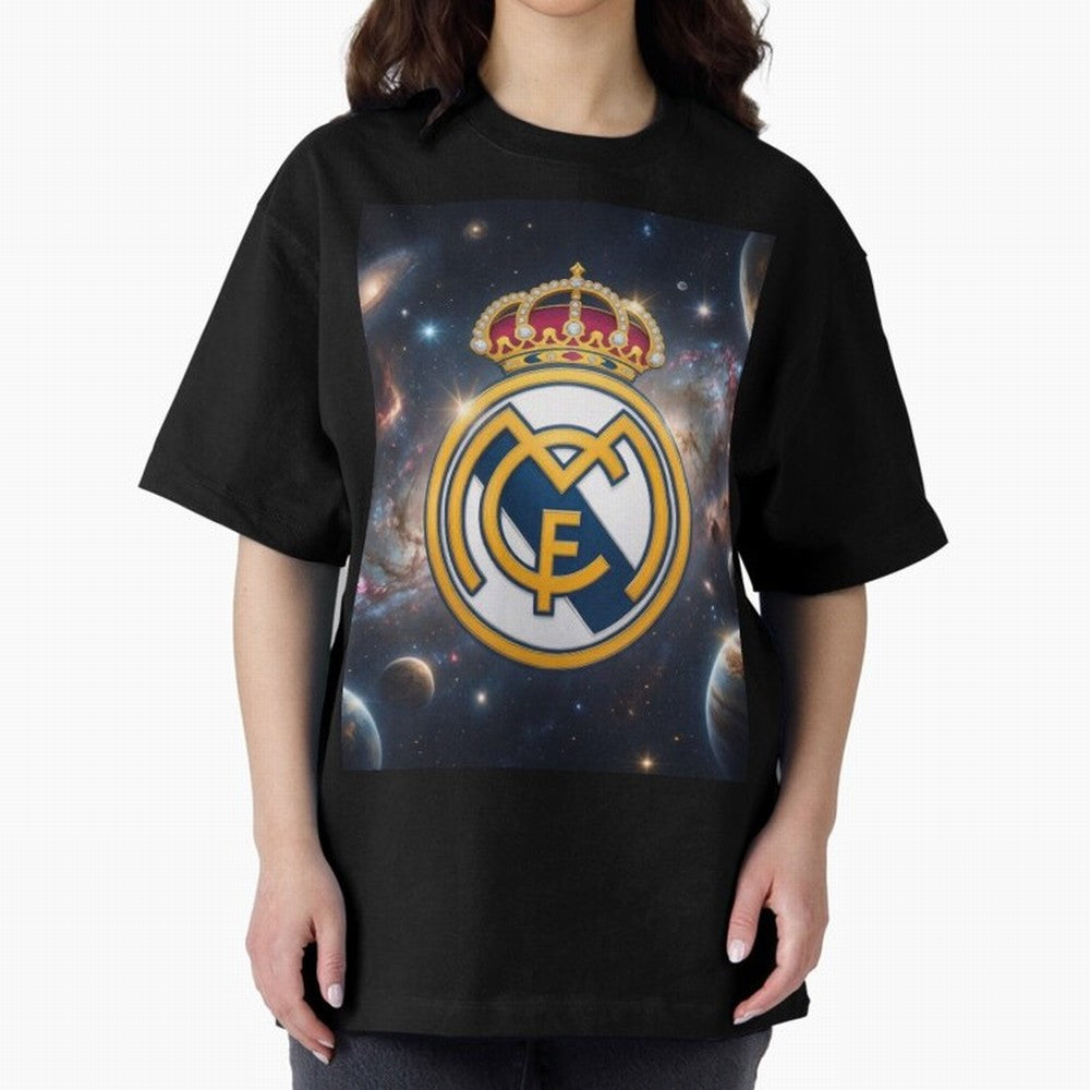 La Galaxia del Real Madrid Oversized T-Shirt Represent the Passion of Match Day Hype around FIFA World Cup 2026, Cristiano Ronaldo, Argentina and Brazil, Stadium Chants, National Pride, Trophy Dreams and Unforgettable Football Memories; Perfect for