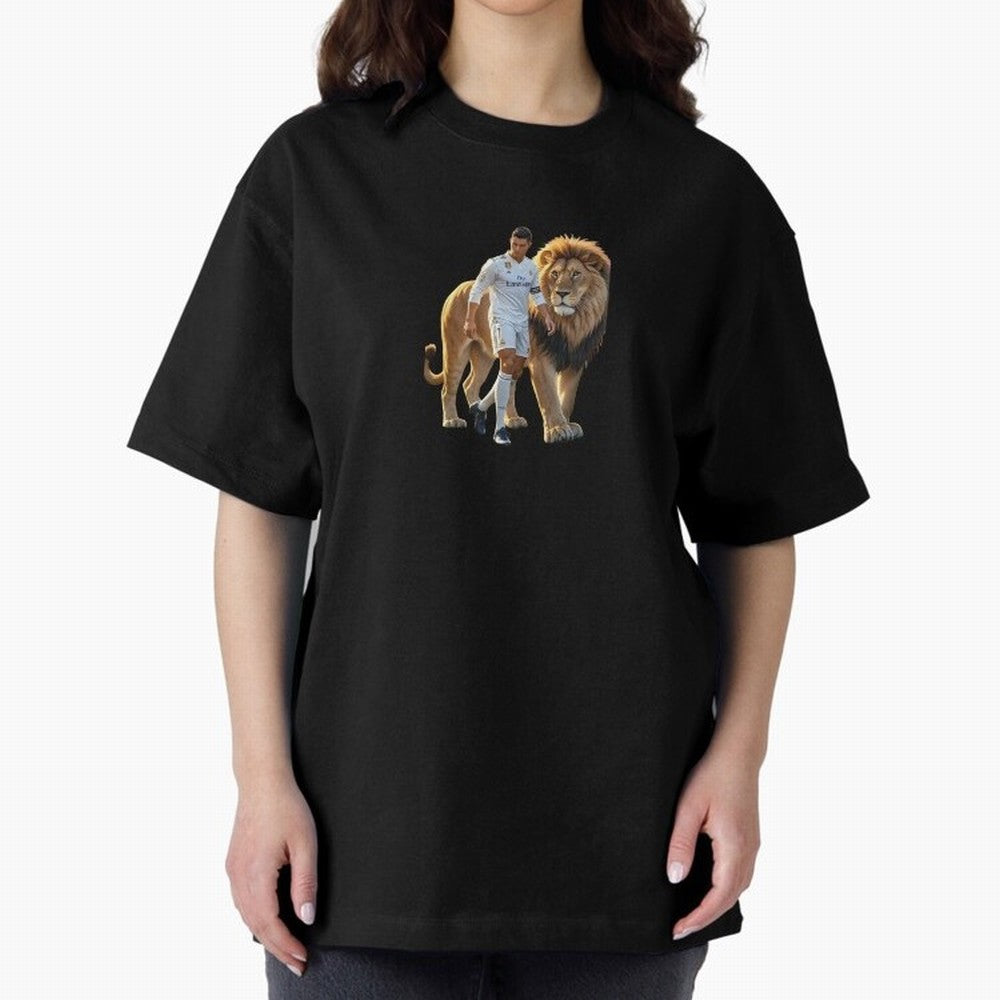 Christiano Ronaldo lion Oversized T-Shirt Share FIFA World Cup 2026 Group Stage for Fans of Mbappe and Neymar and England, Bringing Worldwide Fan Energy, Dramatic Goals, Stadium Lights and Championship Celebrations; Great for Watch Parties, Sports