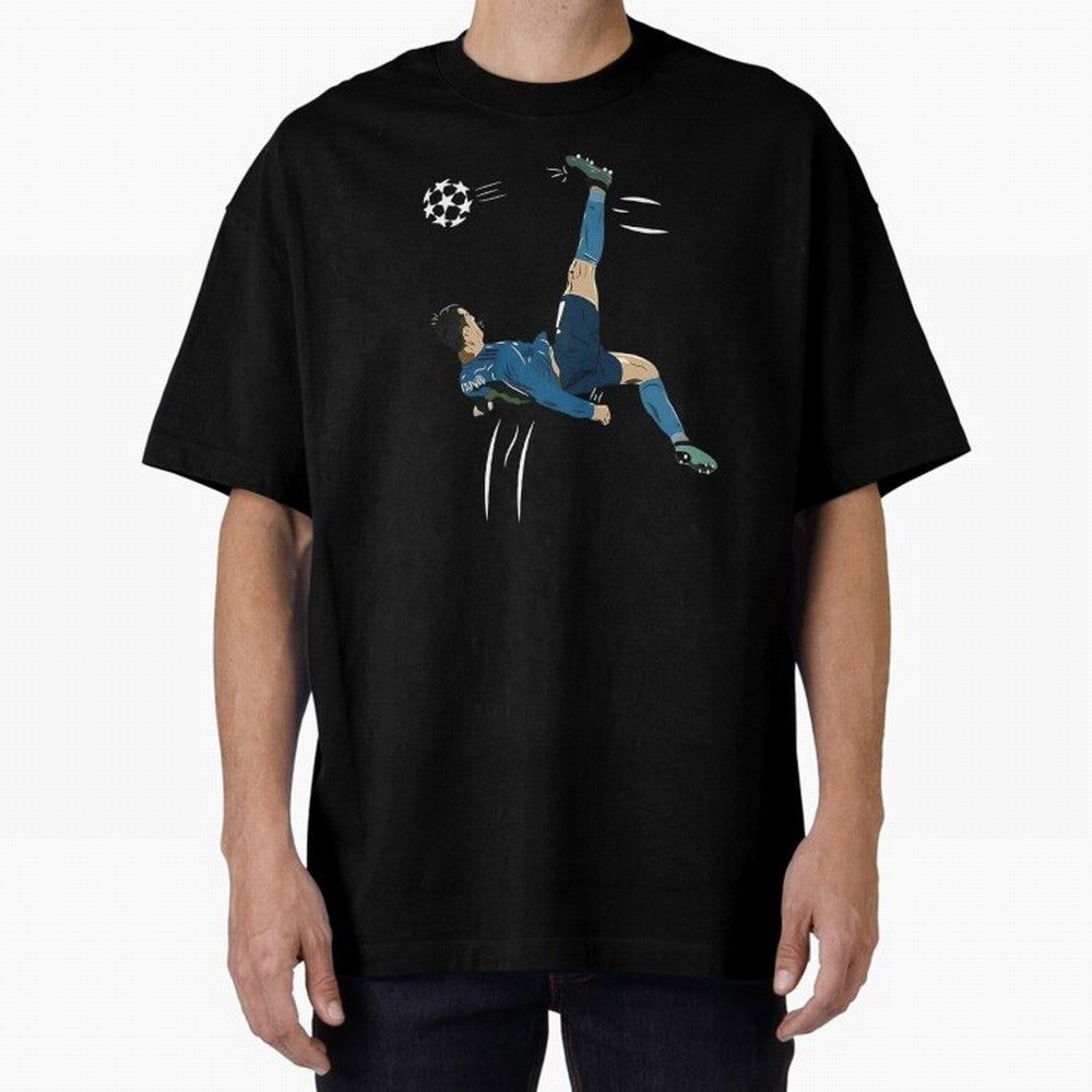Cristiano Ronaldo Bicycle Kick Oversized T-Shirt Make Memories around the FIFA World Cup 2026 Journey through Mbappe and Neymar Highlights, Germany Pride, Match Day Excitement, Supporter Culture, Golden Goals and Global Football Passion; Built for