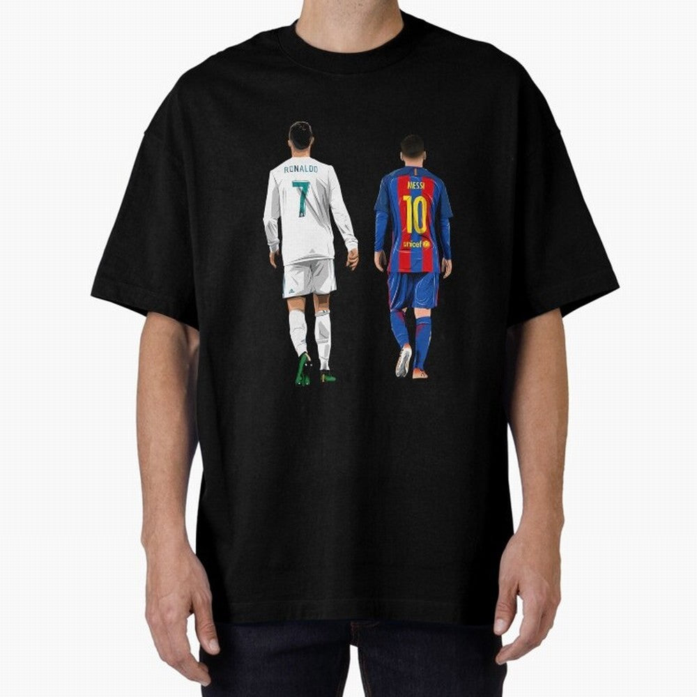 Cristiano Ronaldo And Messi Oversized T-Shirt Step into FIFA World Cup 2026 Centered on Neymar, Brazil, Portugal and Argentina Energy, Football History, Final Match Energy, Crowd Noise and Once in a Lifetime Moments; Great for Watch Parties, Sports