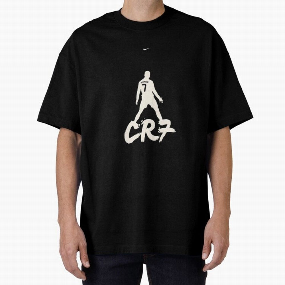 Cristiano Ronaldo CR7 Minimalist Silhouette Football Art Oversized T-Shirt Upgrade Match Day Hype around FIFA World Cup 2026 USA Canada Mexico, Neymar, Haaland and Cristiano Ronaldo, Argentina, Worldwide Fan Energy, Dramatic Goals, Stadium Lights