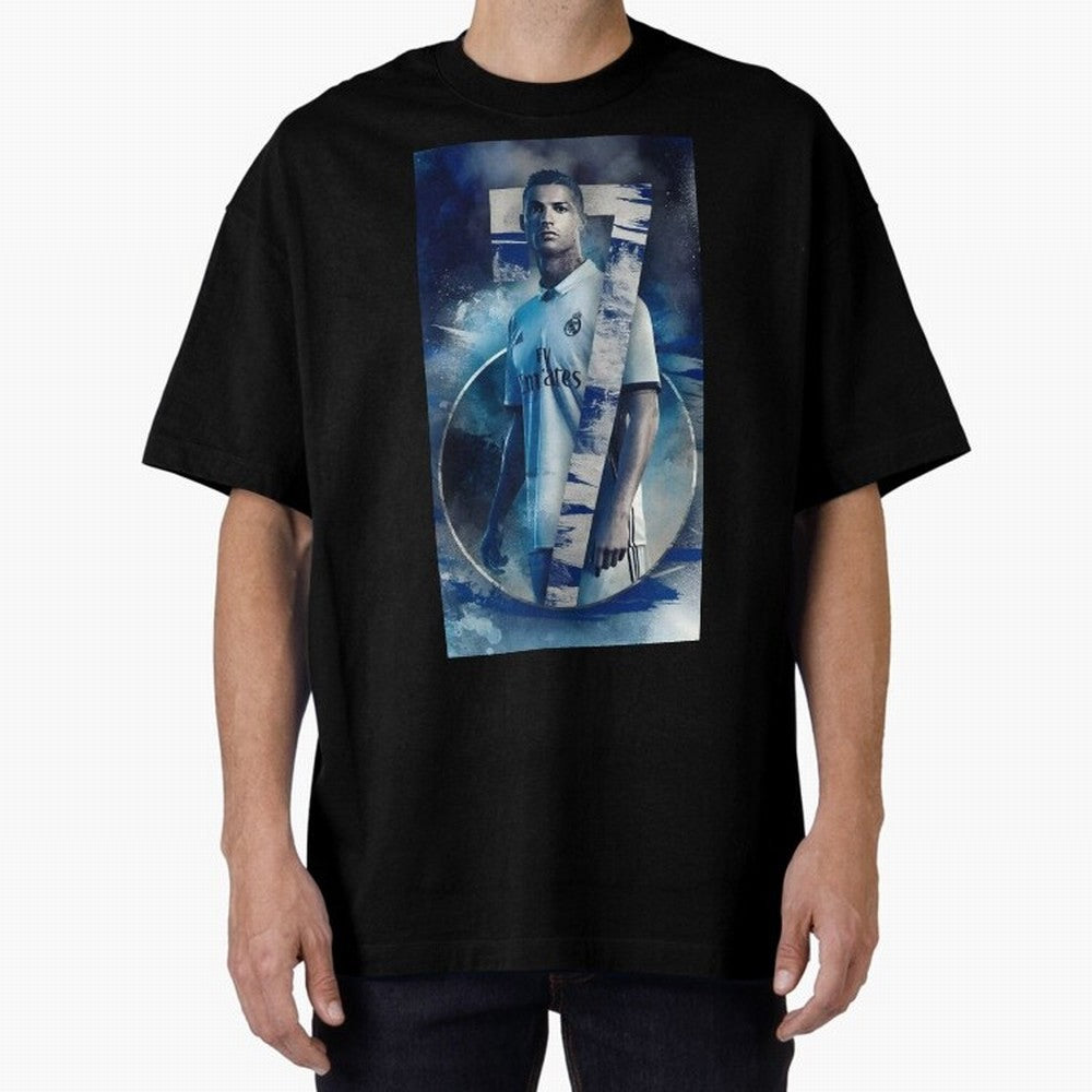 Cr7 art design wallpaper Oversized T-Shirt Honor Football Greatness during FIFA World Cup 2026 Group Stage Spirit, Celebrating Netherlands, CR7, Vintage Soccer Flavor, Modern Football Stars, National Flags and Final Night Emotion; Perfect for