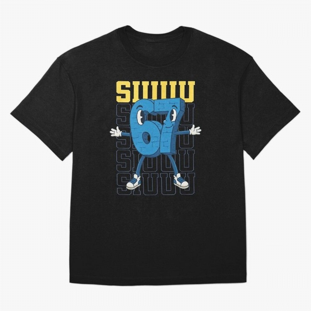 Funny Siuuu 67 Six Seven Soccer Shirt Oversized T-Shirt Show Championship Spirit for Global Football Passion for FIFA World Cup 2026, Built around Messi, France and Portugal, Champion Mindset, Group Stage Buzz, Knockout Tension and Passionate Fan
