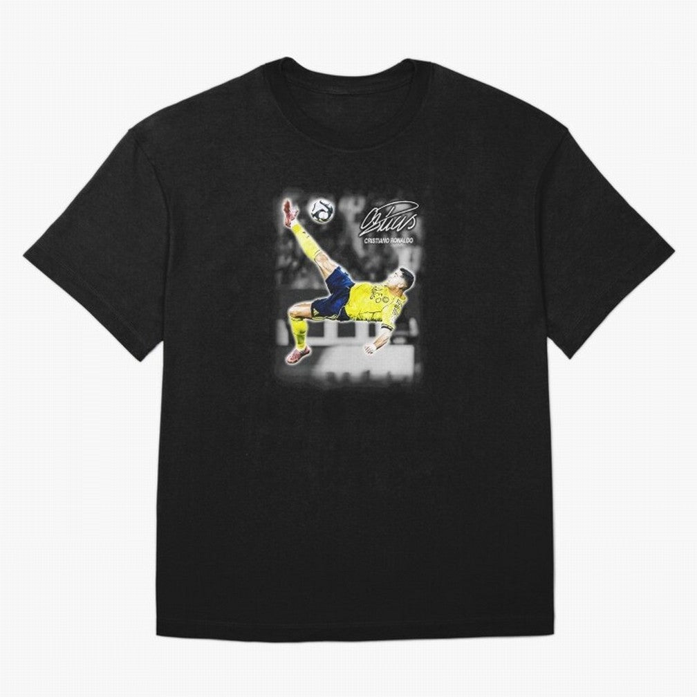 Cristiano Ronaldo Bicycle Kick Oversized T-Shirt Relive the Noise and Pride of Global Football Passion for FIFA World Cup 2026 USA Canada Mexico, Driven by Messi and Cristiano Ronaldo, Portugal, Spain and Germany, Fan Favorite Moments, National