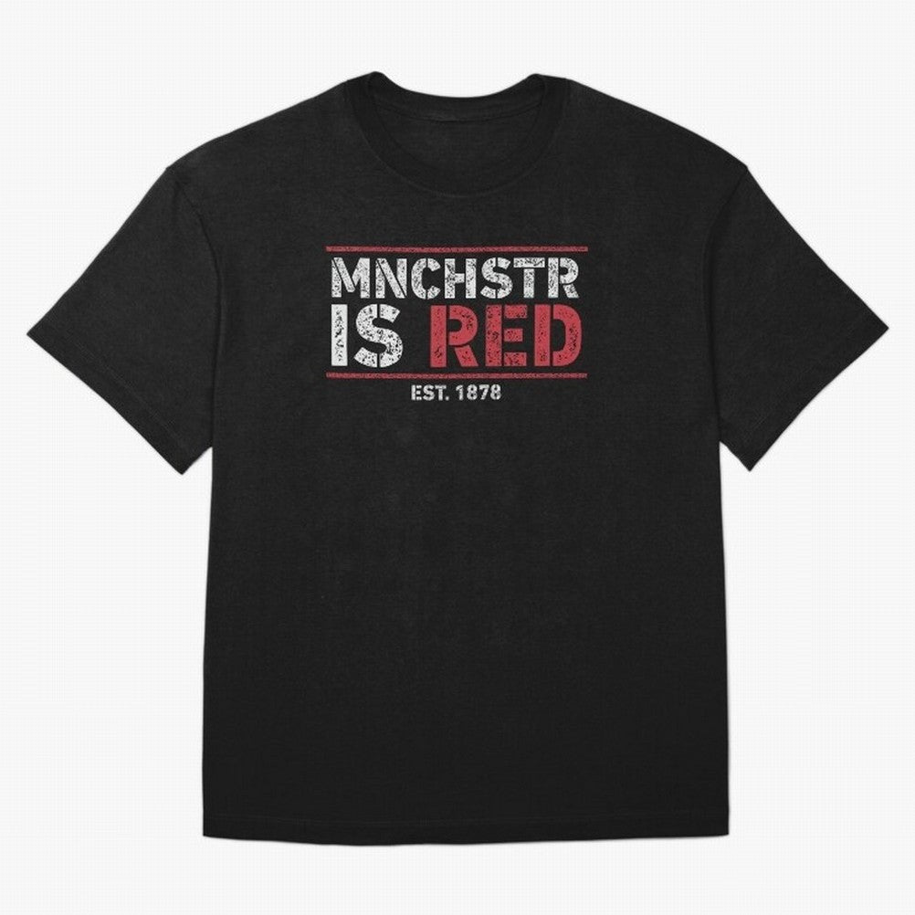 Manchester Is Red Oversized T-Shirt Make Your Look Match FIFA World Cup 2026 Group Stage Celebrating Messi, England Energy, Soccer Culture, Superstar Moments, National Team Dreams and Competitive Fire; Ideal for Fans Who Follow Messi, Cristiano