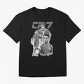 CR7 Cristiano Ronaldo illustration ink black white watercolour Oversized T-Shirt Upgrade Match Day Hype around FIFA World Cup 2026 Group Stage, Mbappe, Argentina, France and Brazil, Supporter Pride, Iconic Celebrations, Legendary Names and Global