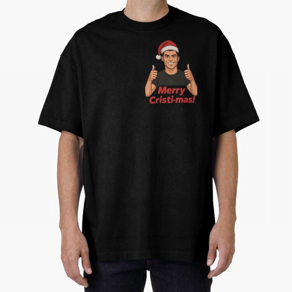Merry Cristi-mas! CR7 Xmas holiday cheer Oversized T-Shirt Make the Season About Match Day Hype around FIFA World Cup 2026 USA Canada Mexico, Haaland, Germany, Retro Football Energy, Iconic Rivalries, Trophy Chase Drama and Stadium Atmosphere;