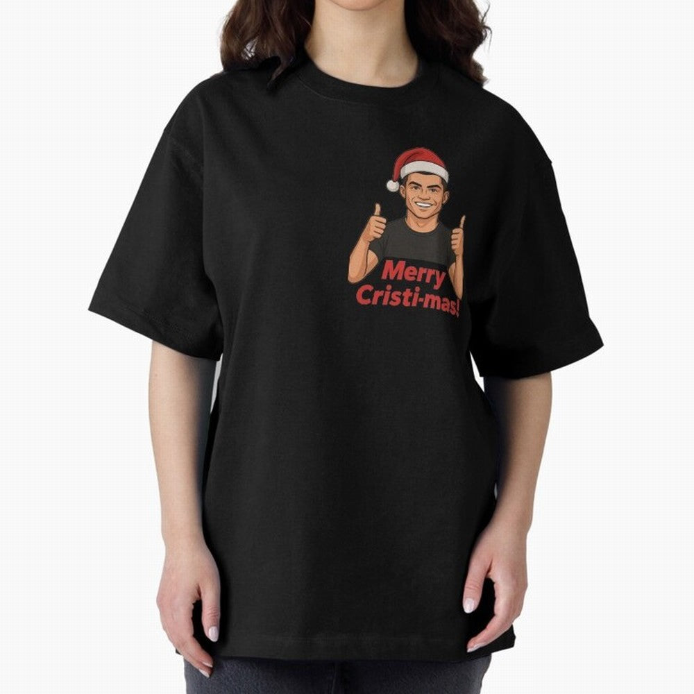 Merry Cristi-mas! CR7 Xmas holiday cheer Oversized T-Shirt Make the Season About Match Day Hype around FIFA World Cup 2026 USA Canada Mexico, Haaland, Germany, Retro Football Energy, Iconic Rivalries, Trophy Chase Drama and Stadium Atmosphere;