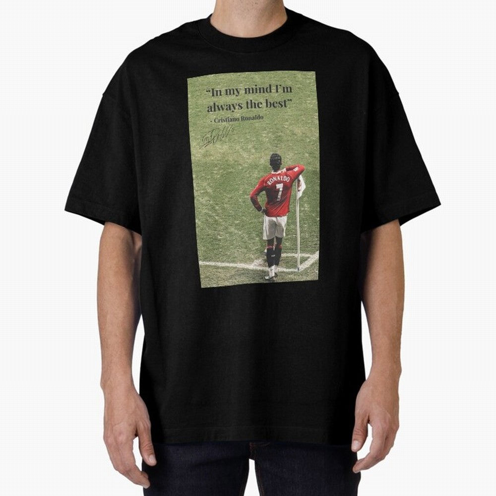 Cristiano Ronaldo Motivation Oversized T-Shirt Follow the Road to Match Day Hype around FIFA World Cup 2026 USA Canada Mexico, CR7 and Messi, Netherlands, Sports Nostalgia, International Competition, Famous Players and Unforgettable Victories;