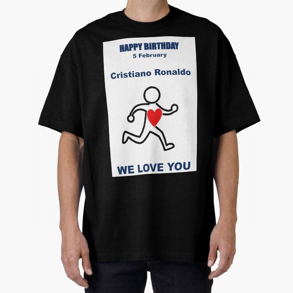 Tribute to Cristiano Ronaldo ¡ª 5 February Oversized T-Shirt Stand Out with Spirit from FIFA World Cup 2026 Group Stage for Fans of Cristiano Ronaldo, Haaland and CR7 and France and Portugal, Bringing Goal Celebration Energy, Supporter Heritage,