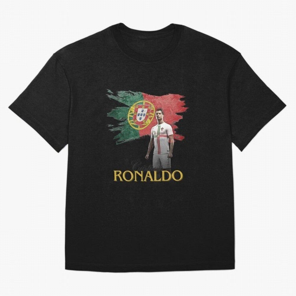 Cristiano Ronaldo - Portugal Flag Tribute (SIUUU!) Oversized T-Shirt Cheer for FIFA World Cup 2026 Made for Haaland, Brazil Energy, Match Day Excitement, Supporter Culture, Golden Goals and Global Football Passion; Made for Die Hard Supporters,