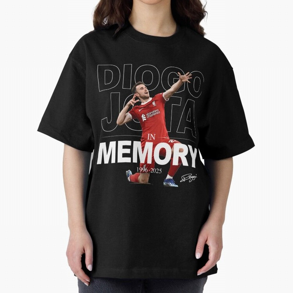 Diogo Jota In Memory Oversized T-Shirt Keep Football History Alive during FIFA World Cup 2026 for Fans of Mbappe and Argentina, Bringing Match Day Excitement, Supporter Culture, Golden Goals and Global Football Passion; Made for Collectors Who