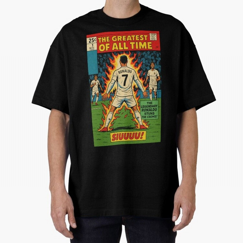 CR7 comic cover Oversized T-Shirt Follow the Final Road of the FIFA World Cup 2026 Group Stage Journey through Neymar Highlights, England Pride, Tournament Hype, Historic Matchups, Family Viewing Parties and Global Sports Pride; Perfect for Fans,