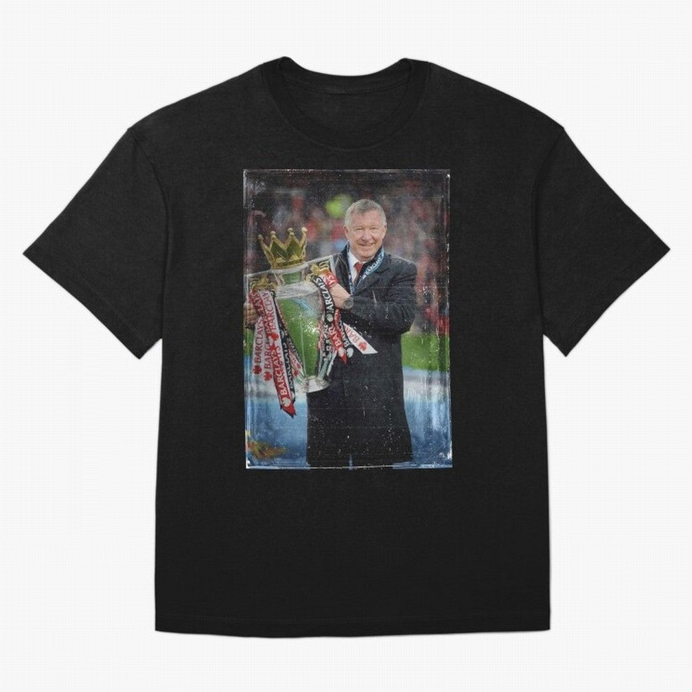 Sir Alex Ferguson Champion Oversized T-Shirt Celebrate Fan Culture around Global Football Passion for FIFA World Cup 2026 USA Canada Mexico, Capturing Neymar, Haaland and Cristiano Ronaldo, Brazil, Sports Nostalgia, International Competition,