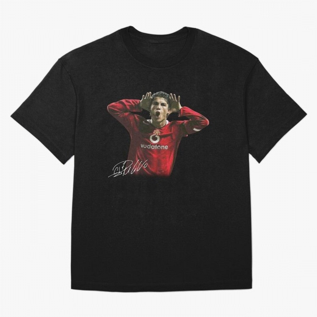 Cristiano Ronaldo T-Shirt Young Manchester Ronaldo - Celebration Oversized T-Shirt Honor the Beautiful Game during the FIFA World Cup 2026 Journey through CR7 and Messi Highlights, England and Germany Pride, Stadium Chants, National Pride, Trophy