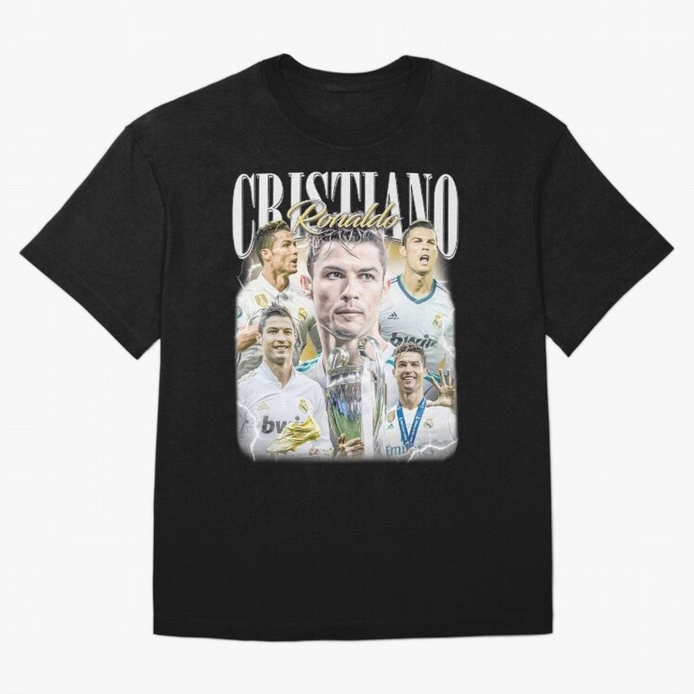 Cr7 Vintage Tribute: Soccer Legend Collage | Limited Edition Oversized T-Shirt Share Match Day Hype around FIFA World Cup 2026 USA Canada Mexico, Cristiano Ronaldo, Germany, Championship Spirit, Famous Goals, Roaring Crowds and International