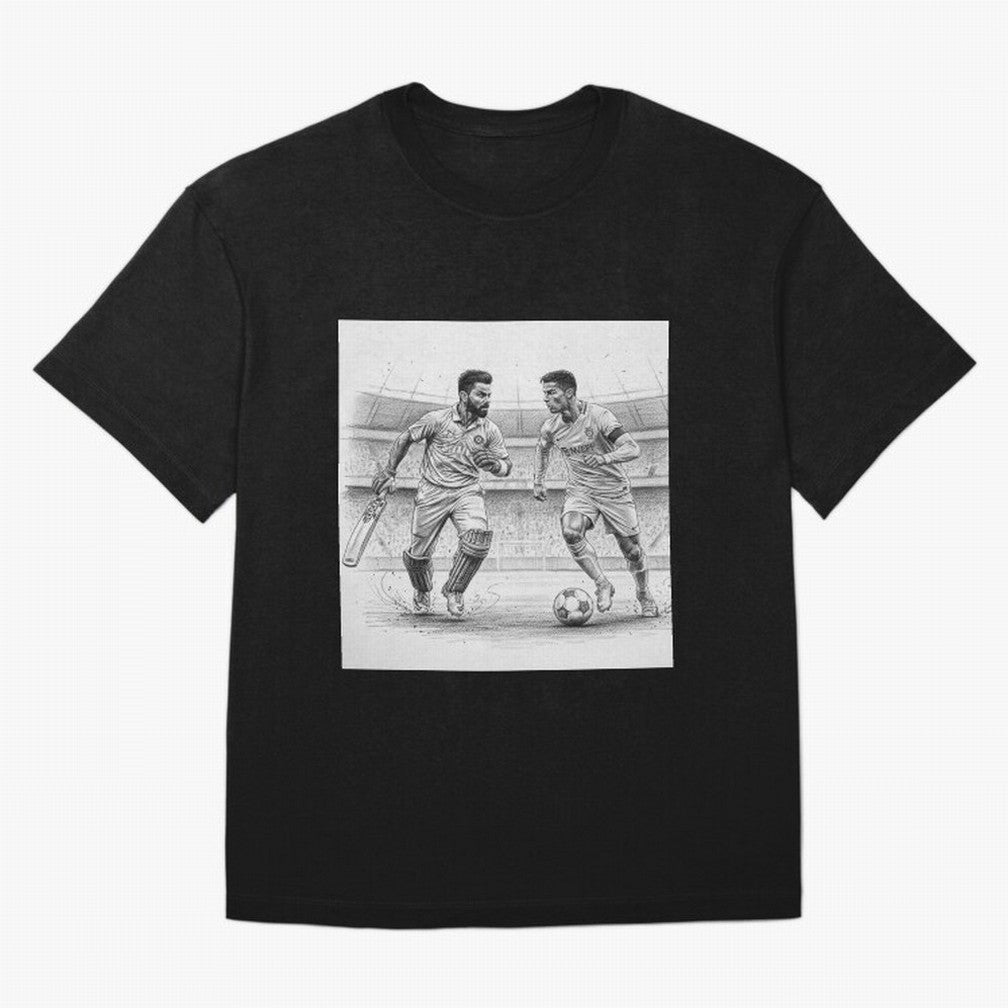 Virat Kohli and Cristiano Ronaldo Oversized T-Shirt Join Supporters Worldwide for Global Football Passion for FIFA World Cup 2026 USA Canada Mexico, Inspired by Cristiano Ronaldo, Haaland and CR7, Germany, Football History, Final Match Energy,