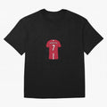 Cristiano Ronaldo Number 7 Jersey Illustration Oversized T-Shirt Embrace FIFA World Cup 2026 Group Stage Built around Messi, Neymar and Mbappe, Portugal Energy, Stadium Memories, Football Loyalty, International Chants and Championship Tradition;